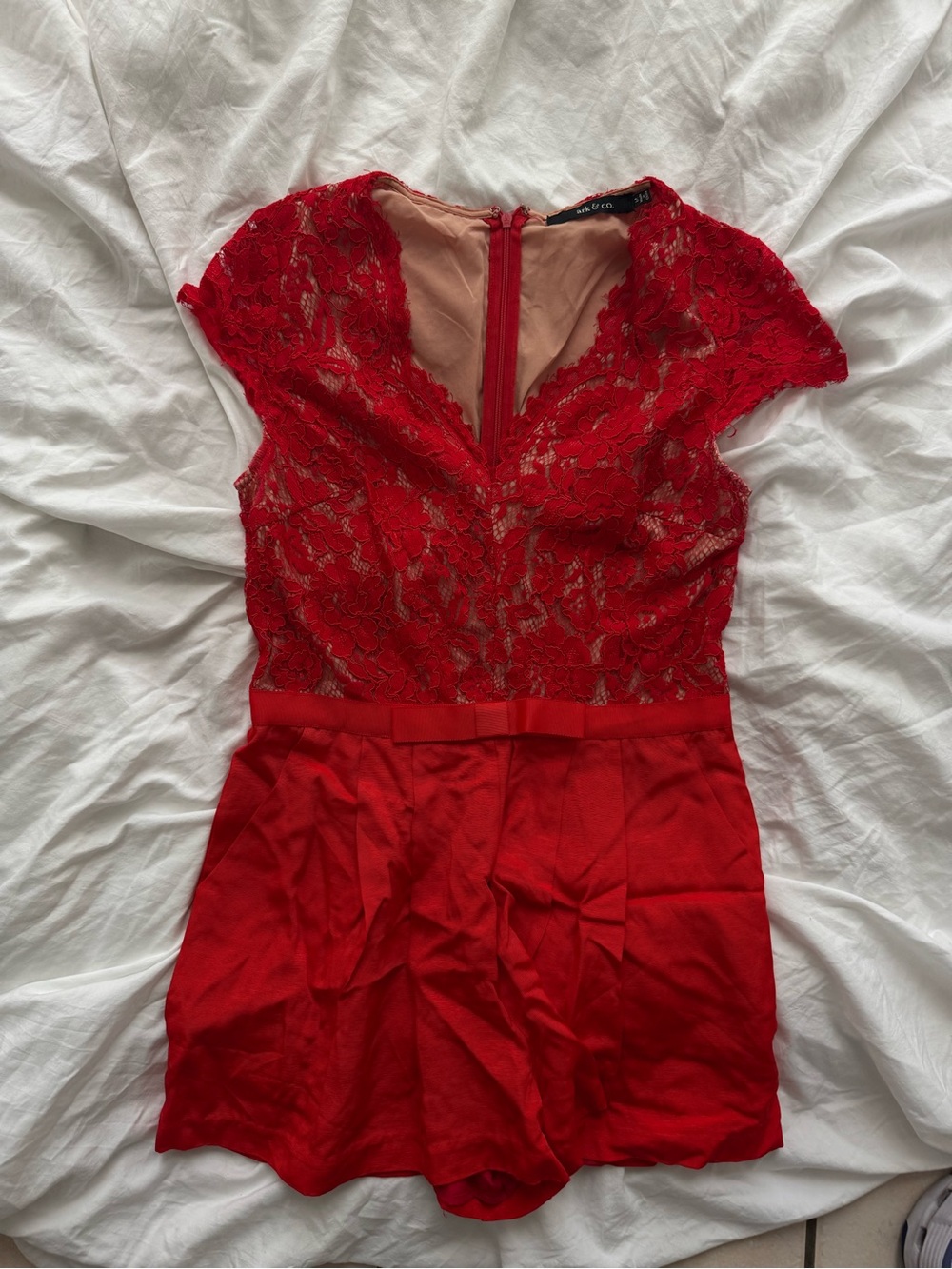 Red Lace Romper